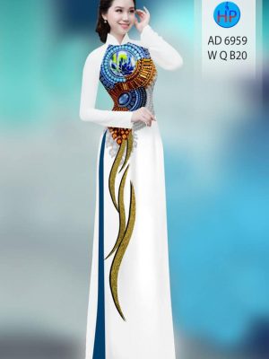 Vải áo dài hoa văn kiểu mới AD 6959 25 vai ao dai hoa van dep 13055