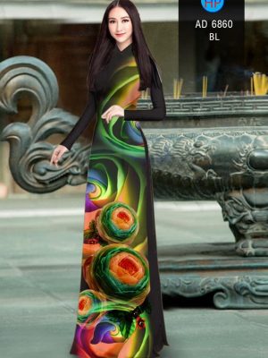 Vải áo dài hoa in 3D mới ra AD 6860 24 vai ao dai hoa van dep 669269