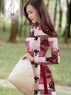 Vải áo dài hình lá thiết kế 2020 AD H10513 31 vai ao dai hoa van deu 12