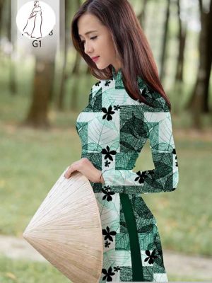 Vải áo dài hình lá thiết kế 2020 AD H10513 37 vai ao dai hoa van deu 18