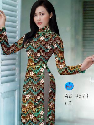 Vải áo dài hoa văn đều kiểu mới AD 9571 35 vai ao dai hoa van deu cuc dep 1235264