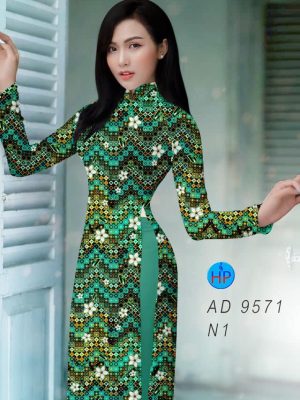 Vải áo dài hoa văn đều kiểu mới AD 9571 36 vai ao dai hoa van deu cuc dep 5359