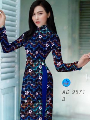 Vải áo dài hoa văn đều kiểu mới AD 9571 34 vai ao dai hoa van deu dam tham 135250