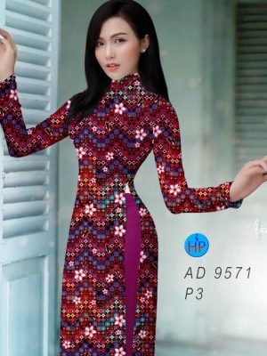 Vải áo dài hoa văn đều kiểu mới AD 9571 33 vai ao dai hoa van deu phong cach 1535114