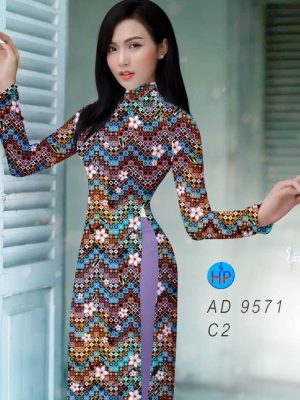 Vải áo dài hoa văn đều kiểu mới AD 9571 30 vai ao dai hoa van deu rat dep 235130