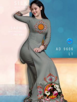 Vải áo dài hoa in 3D kiểu mới AD 9606 39 vai ao dai hoa van doc dao chat luong 0569