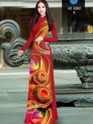 Vải áo dài hoa in 3D mới ra AD 6860 37 vai ao dai hoa van duoc chon nhieu 1769279