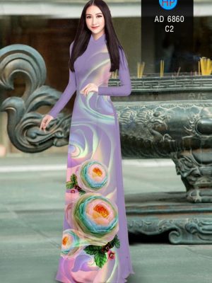 Vải áo dài hoa in 3D mới ra AD 6860 29 vai ao dai hoa van mau moi 669206