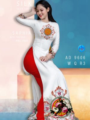 Vải áo dài hoa in 3D kiểu mới AD 9606 29 vai ao dai hoa van rat duyen vua ra 2056135