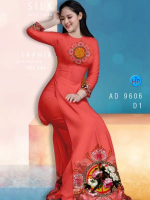 Vải áo dài hoa in 3D kiểu mới AD 9606 35 vai ao dai hoa van re da dang 156197