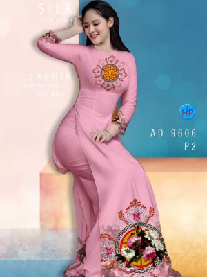 Vải áo dài hoa in 3D kiểu mới AD 9606 38 vai ao dai hoa van re thanh lich 175648