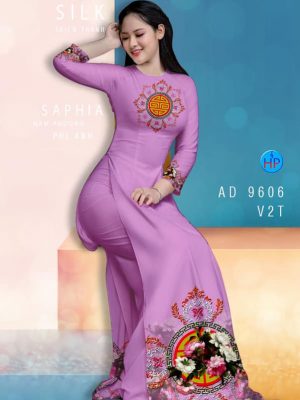 Vải áo dài hoa in 3D kiểu mới AD 9606 22 vai ao dai hoa van shop my my dep 156178