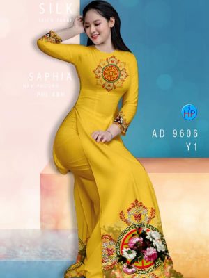 Vải áo dài hoa in 3D kiểu mới AD 9606 30 vai ao dai hoa van shop mymy thuot tha 185629