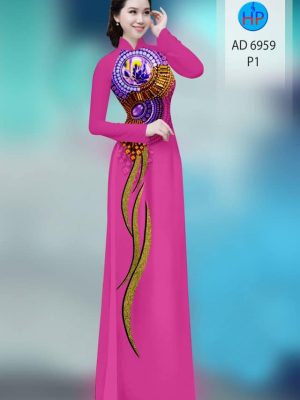 Vải áo dài hoa văn kiểu mới AD 6959 30 vai ao dai hoa van thanh lich 73058