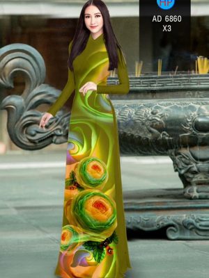 Vải áo dài hoa in 3D mới ra AD 6860 26 vai ao dai hoa van thuot tha 176945