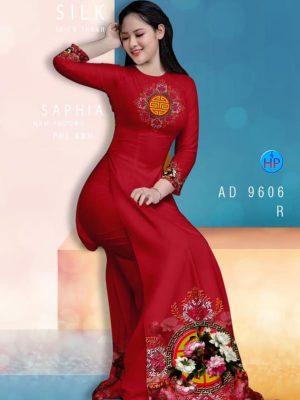 Vải áo dài hoa in 3D kiểu mới AD 9606 33 vai ao dai hoa van ton dang ngoc gia tot 1556107