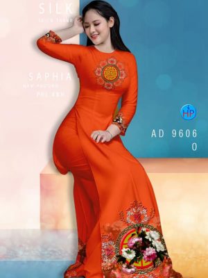 Vải áo dài hoa in 3D kiểu mới AD 9606 28 vai ao dai hoa van ton dang ngoc thuot tha 1256234