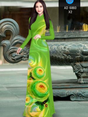 Vải áo dài hoa in 3D mới ra AD 6860 28 vai ao dai hoa van ua chuong 2069101