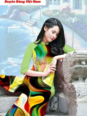 Vải áo dài hoa văn mới ra AD T7203 15 vai ao dai lap the 1