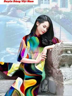 Vải áo dài hoa văn mới ra AD T7203 14 vai ao dai lap the 2