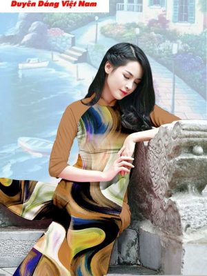 Vải áo dài hoa văn mới ra AD T7203 12 vai ao dai lap the 4