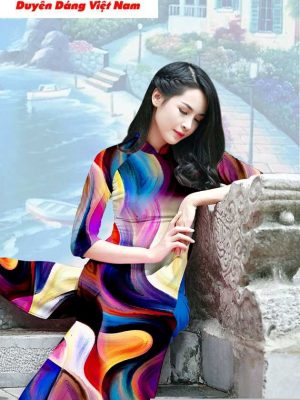 Vải áo dài hoa văn mới ra AD T7203 11 vai ao dai lap the 5