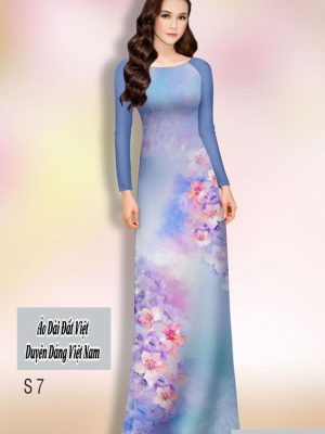 Vải áo dài hoa in 3D kiểu mới AD H14422 26 vao ao dai hoa doc than dang hot 176898