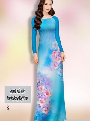 Vải áo dài hoa in 3D kiểu mới AD H14422 29 vao ao dai hoa doc than dep 568251
