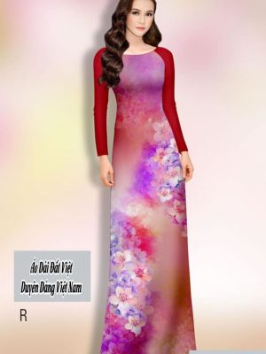 Vải áo dài hoa in 3D kiểu mới AD H14422 25 vao ao dai hoa doc than doc dao 068200