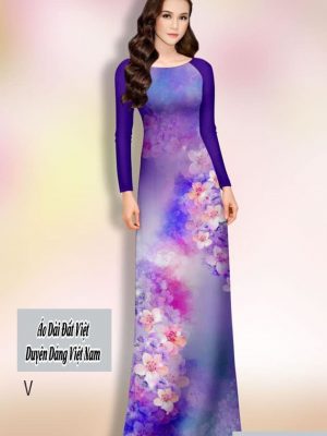 Vải áo dài hoa in 3D kiểu mới AD H14422 22 vao ao dai hoa doc than mau moi 16897