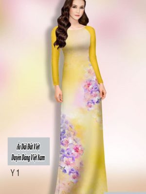 Vải áo dài hoa in 3D kiểu mới AD H14422 28 vao ao dai hoa doc than nam nay 168138
