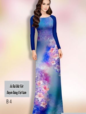 Vải áo dài hoa in 3D kiểu mới AD H14422 35 vao ao dai hoa doc than nam nay 186842