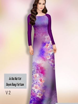 Vải áo dài hoa in 3D kiểu mới AD H14422 23 vao ao dai hoa doc than thanh lich 068195