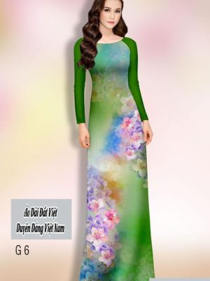 Vải áo dài hoa in 3D kiểu mới AD H14422 32 vao ao dai hoa doc than vua ra 968300