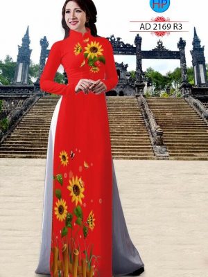 Vải áo dài hình hoa hướng dương kiểu mới AD 2169 13 vải áo dài hình hoa hướng dương đẹp nhất 58