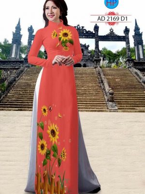 Vải áo dài hình hoa hướng dương kiểu mới AD 2169 16 vải áo dài hình hoa hướng dương đẹp nhất 61
