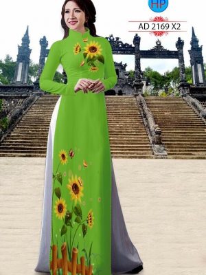 Vải áo dài hình hoa hướng dương kiểu mới AD 2169 19 vải áo dài hình hoa hướng dương đẹp nhất 64