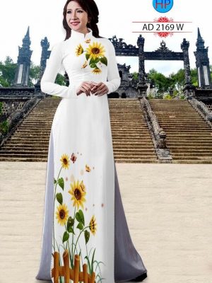 Vải áo dài hình hoa hướng dương kiểu mới AD 2169 20 vải áo dài hình hoa hướng dương đẹp nhất 65