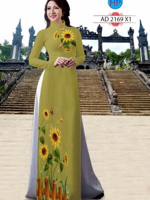 Vải áo dài hình hoa hướng dương kiểu mới AD 2169 21 vải áo dài hình hoa hướng dương đẹp nhất 66