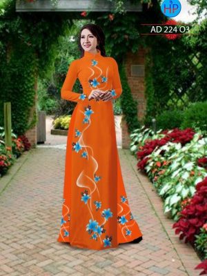 Vải áo dài hình hoa Ly kiểu mới AD 224 18 o dài hình hoa ly rất đẹp 414