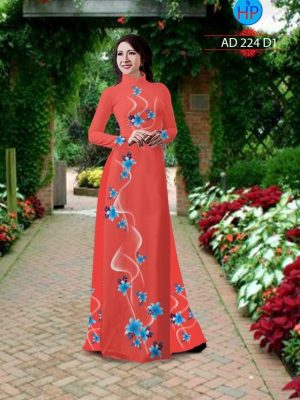 Vải áo dài hình hoa Ly kiểu mới AD 224 20 o dài hình hoa ly rất đẹp 416