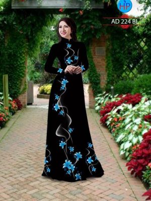 Vải áo dài hình hoa Ly kiểu mới AD 224 21 o dài hình hoa ly rất đẹp 417