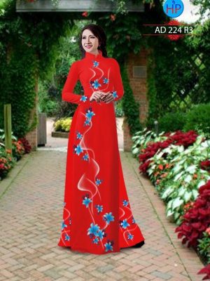 Vải áo dài hình hoa Ly kiểu mới AD 224 23 o dài hình hoa ly rất đẹp 419