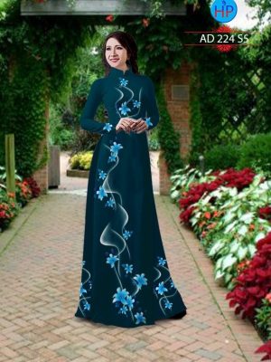 Vải áo dài hình hoa Ly kiểu mới AD 224 24 o dài hình hoa ly rất đẹp 420