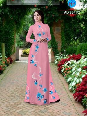 Vải áo dài hình hoa Ly kiểu mới AD 224 25 o dài hình hoa ly rất đẹp 421