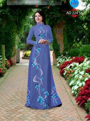 Vải áo dài hình hoa Ly kiểu mới AD 224 26 o dài hình hoa ly rất đẹp 422