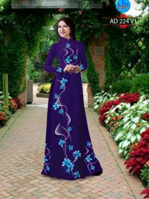 Vải áo dài hình hoa Ly kiểu mới AD 224 28 o dài hình hoa ly rất đẹp 424