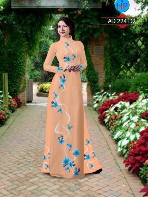 Vải áo dài hình hoa Ly kiểu mới AD 224 29 o dài hình hoa ly rất đẹp 425