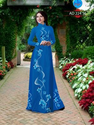 Vải áo dài hình hoa Ly kiểu mới AD 224 30 o dài hình hoa ly rất đẹp 426
