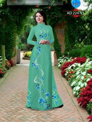 Vải áo dài hình hoa Ly kiểu mới AD 224 31 o dài hình hoa ly rất đẹp 427